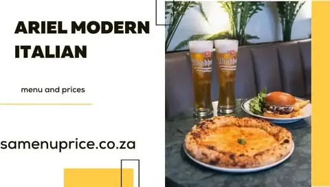 Ariel Modern Italian restaurant menu in Sea Point Cape Town