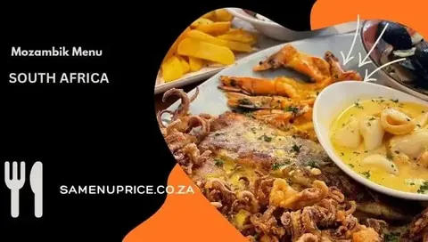 Mozambik chicken and seafood dishes served together on a table