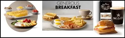 Mugg and Bean breakfast dishes with coffee