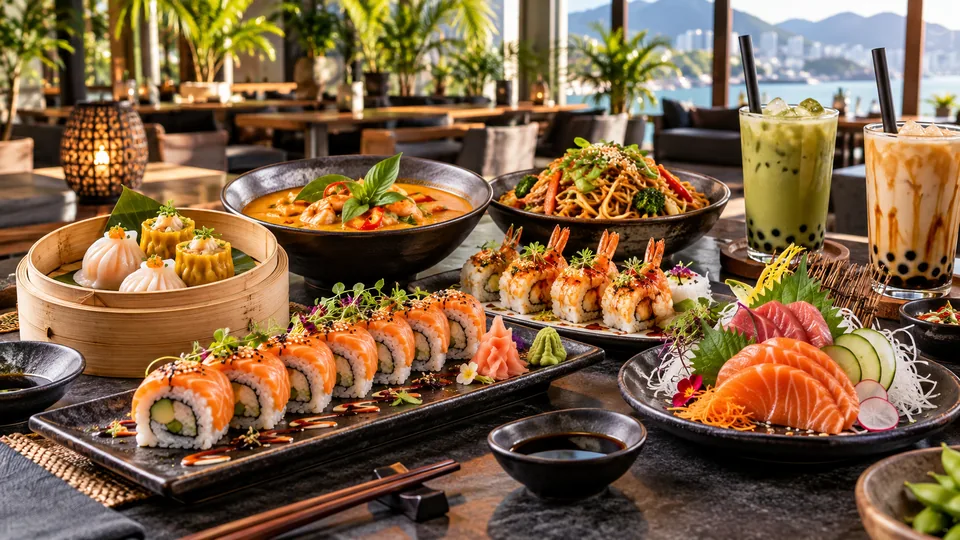 Salmon House menu with sushi, sashimi, dim sum, curry and noodles