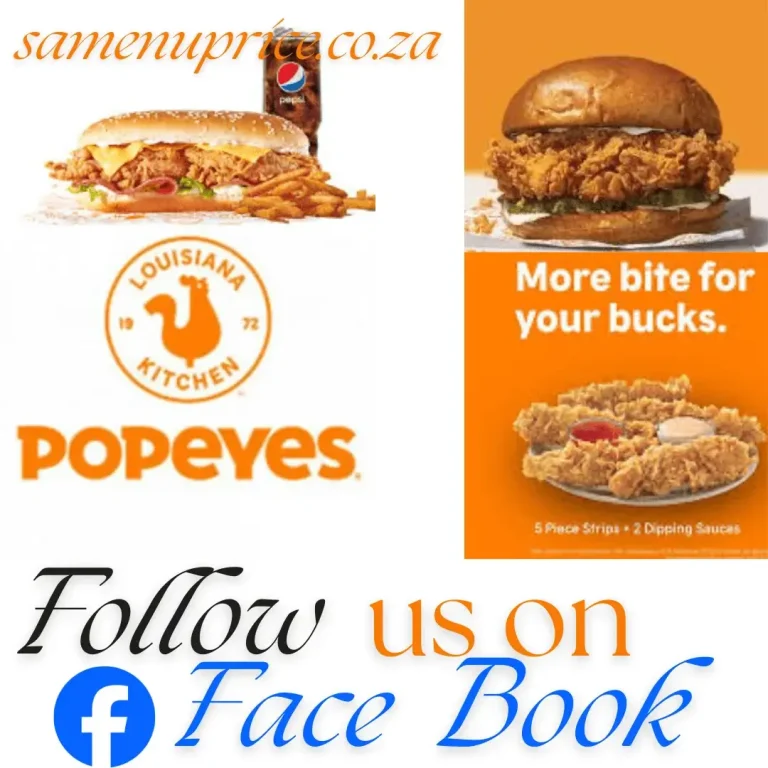 Popeyes Menu And Prices 2026 - South Africa