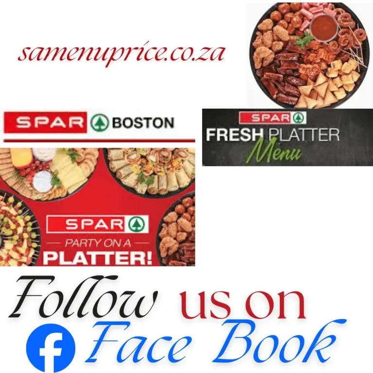 Spar Platters Menu With Prices 2026 - Order Online at South Africa